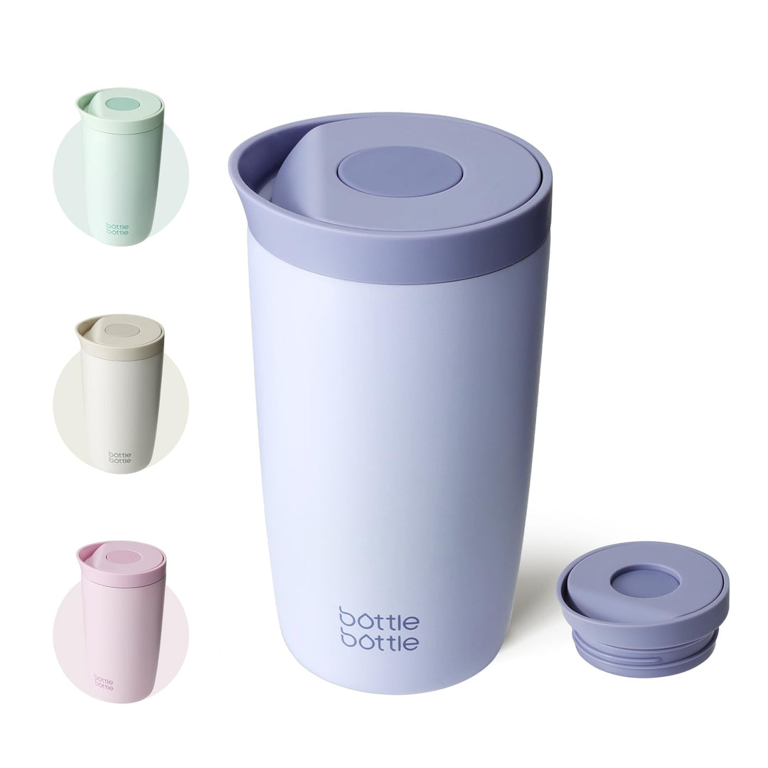 BOTTLE BOTTLE Thermobecher 350ml für Kaffee oder Tee, auslaufsicher und Easy Quick-Press-Verschluss,