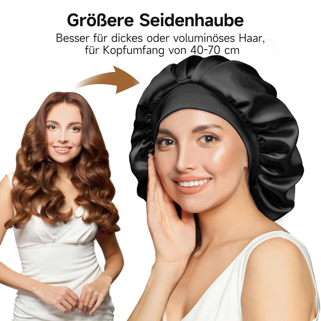 Umisleep 22 Momme Schlafhaube zum Schlafen mit Maulbeerseidenfutter, Doppelschicht Schlafmütze, Vers