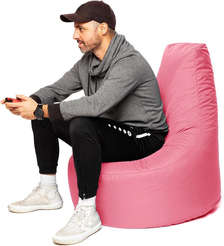 PATCH HOME Gamer Sessel Sitzsack inkl. Würfel Bean Bag Set Ø80cm, 30cm Sitzhöhe, 90cm Höhe + 35x35cm