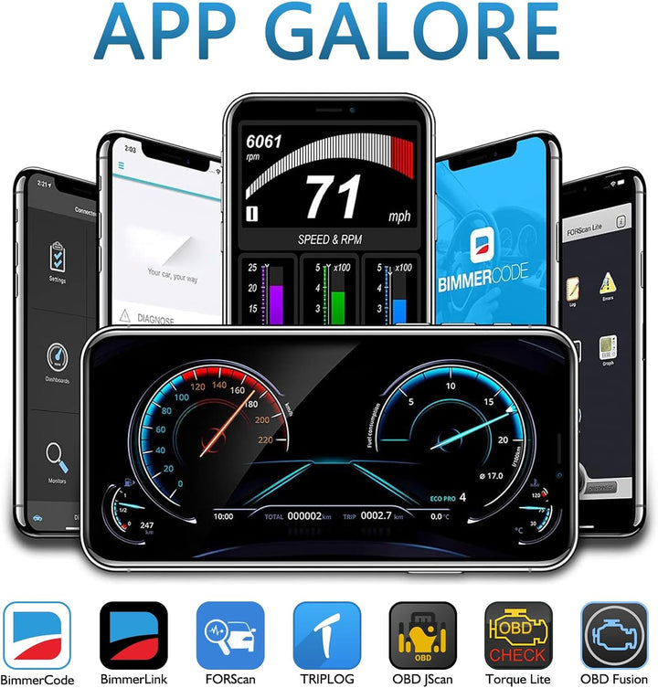 Vgate iCar Pro 2S OBD2 Diagnosegerät, Bluetooth 5.2 OBDII Diagnosewerkzeug für iOS, iPhone, Android
