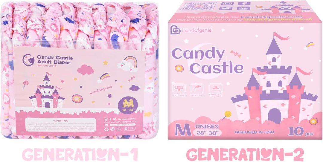 Landofgenie Erwachsene Windeln Rosa gedruckte Windel Unterwäsche Grosse Erwachsene Baby Nachtwindeln
