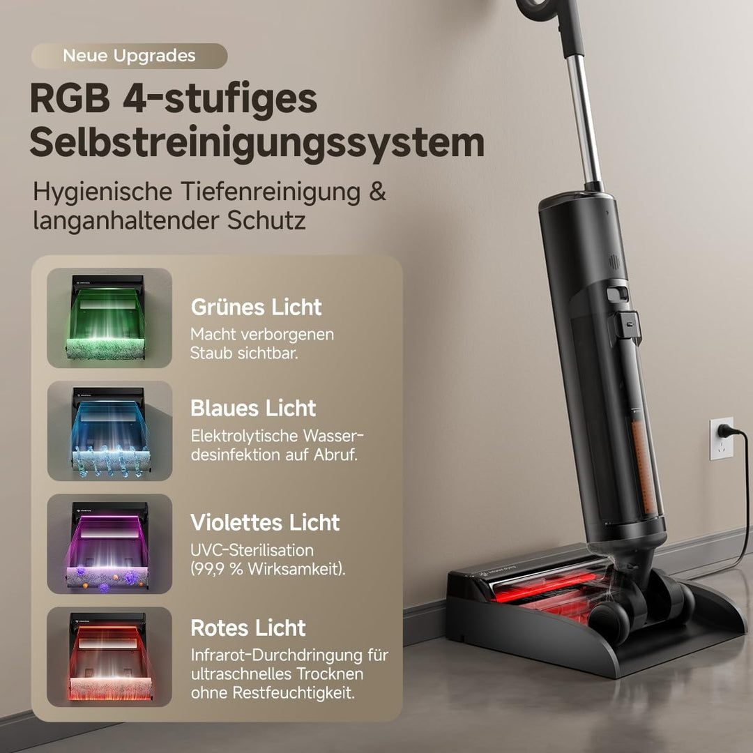 uwant D600 Nass- Trockensauger, kabellos, wäscht und saugt mit heissem Wasser 100 °C, 23.000 Pa, Sel