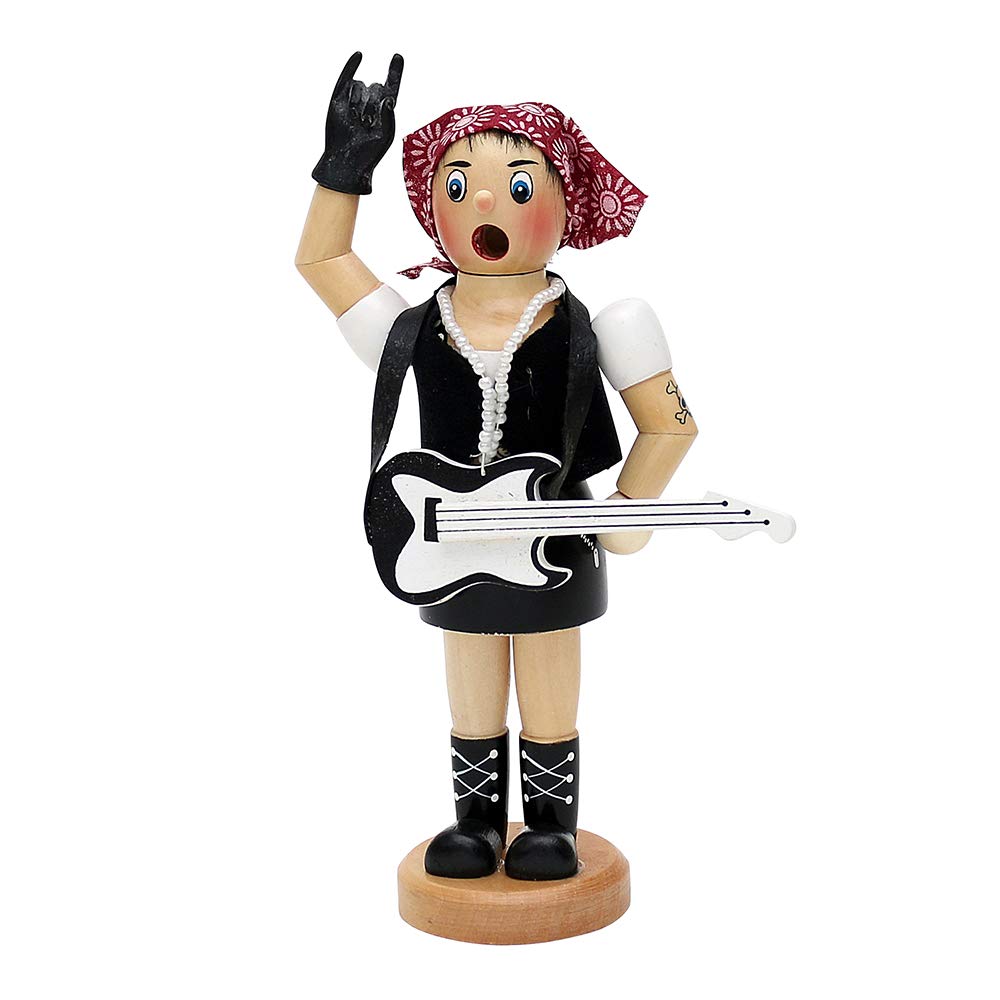 Dekohelden24 Räucherfrau als Rock Lady, ca. 19 cm, 521102, Rock Lady