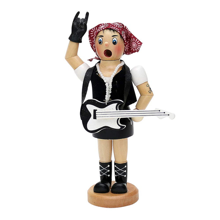 Dekohelden24 Räucherfrau als Rock Lady, ca. 19 cm, 521102, Rock Lady