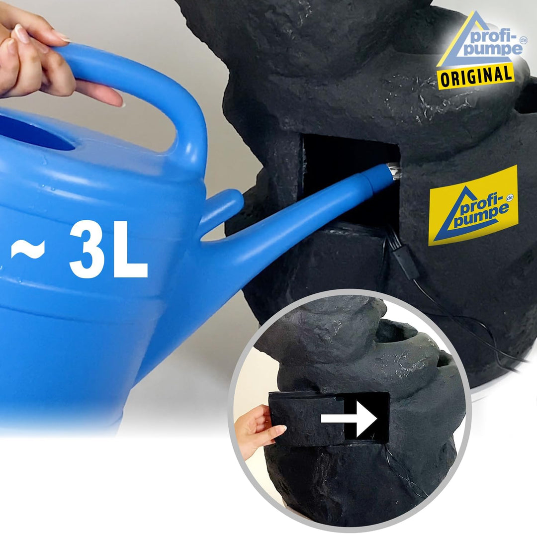 Gartenbrunnen Brunnen Zierbrunnen Zimmerbrunnen mit Beleuchtung Wasserfall Wasserspiel für Garten, G