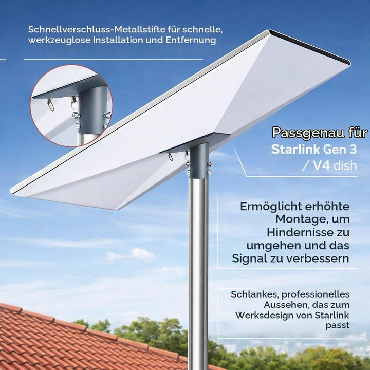 Starlink Gen 3 Rohradapter 25–42 mm – Premium Montagekit für Starlink Standard Gen 3 / V4 Kickstand