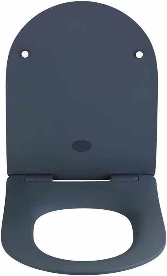 WENKO WC-Sitz Mod. Sedilo matt Grau, Flacher Toilettensitz mit Absenkautomatik, hygienischer WC-Deck