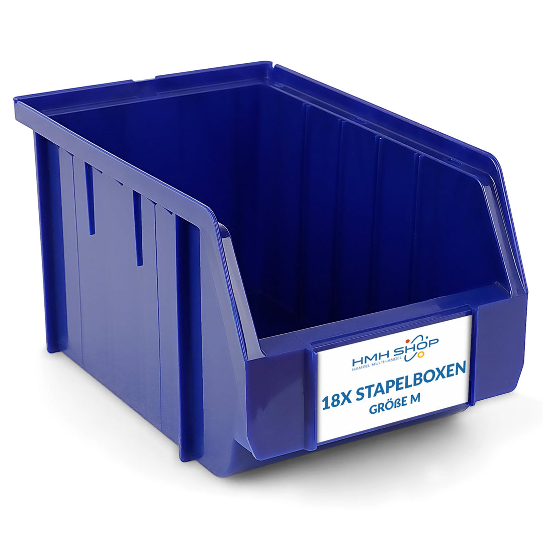 HMH Stapelboxen der Grösse M 230x150x130mm für dein Kleinteilelager Sichtlagerkästen in 5 Farben Zub