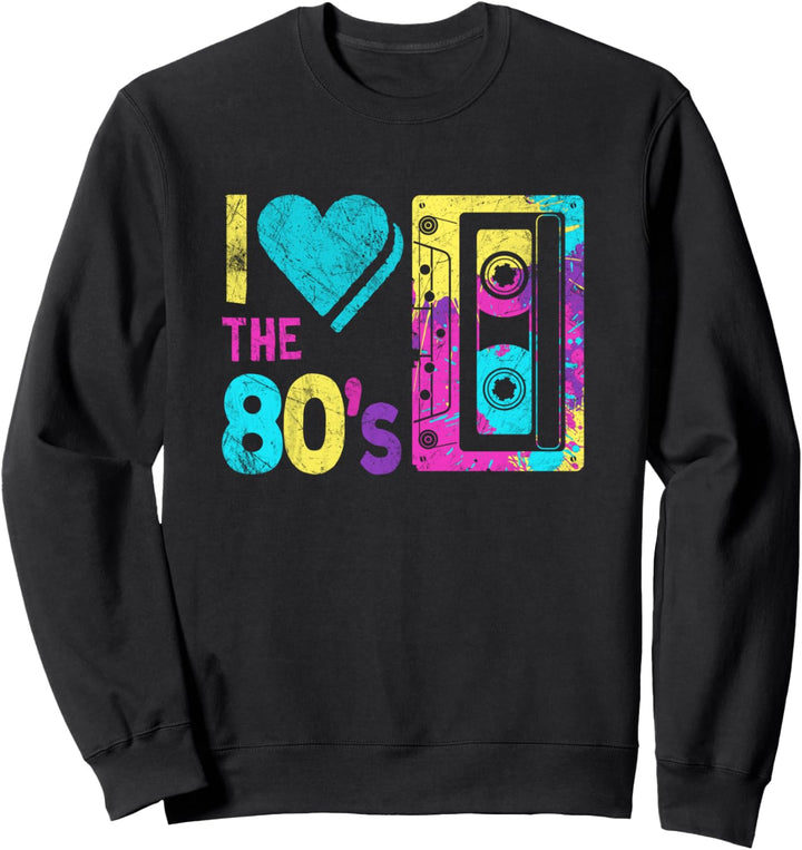 Ich liebe die 80er Jahre Retro 80er Jahre 1980 Kassette Sweatshirt