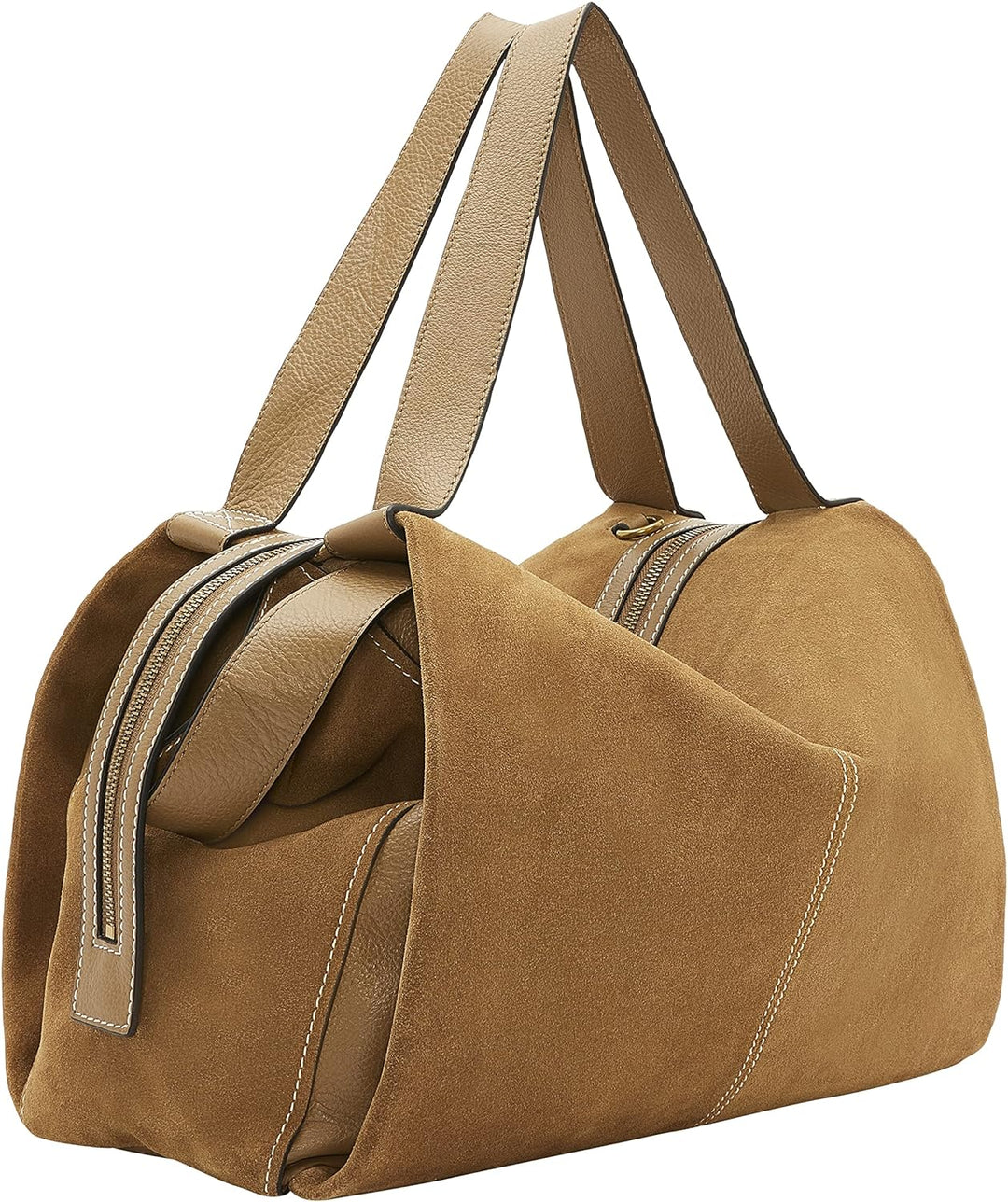 Liebeskind Damen Gray5 Suede Satchel L Tiramisu, Tiramisu
