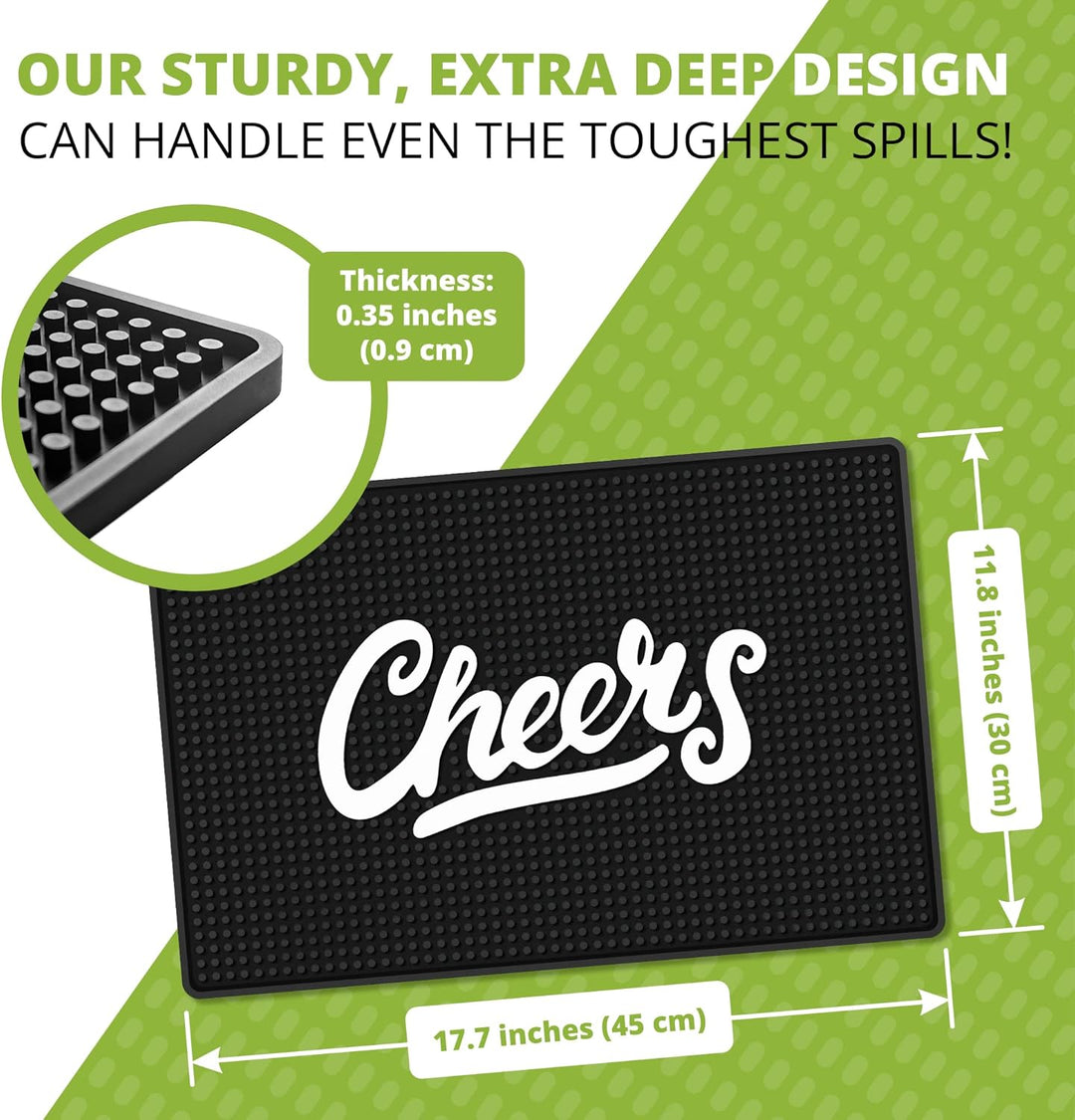Cheers Bar-Matte für Arbeitsplatte, perfekte Bar-Dekoration, ideal für Barkeeper und Hausbar, auslau