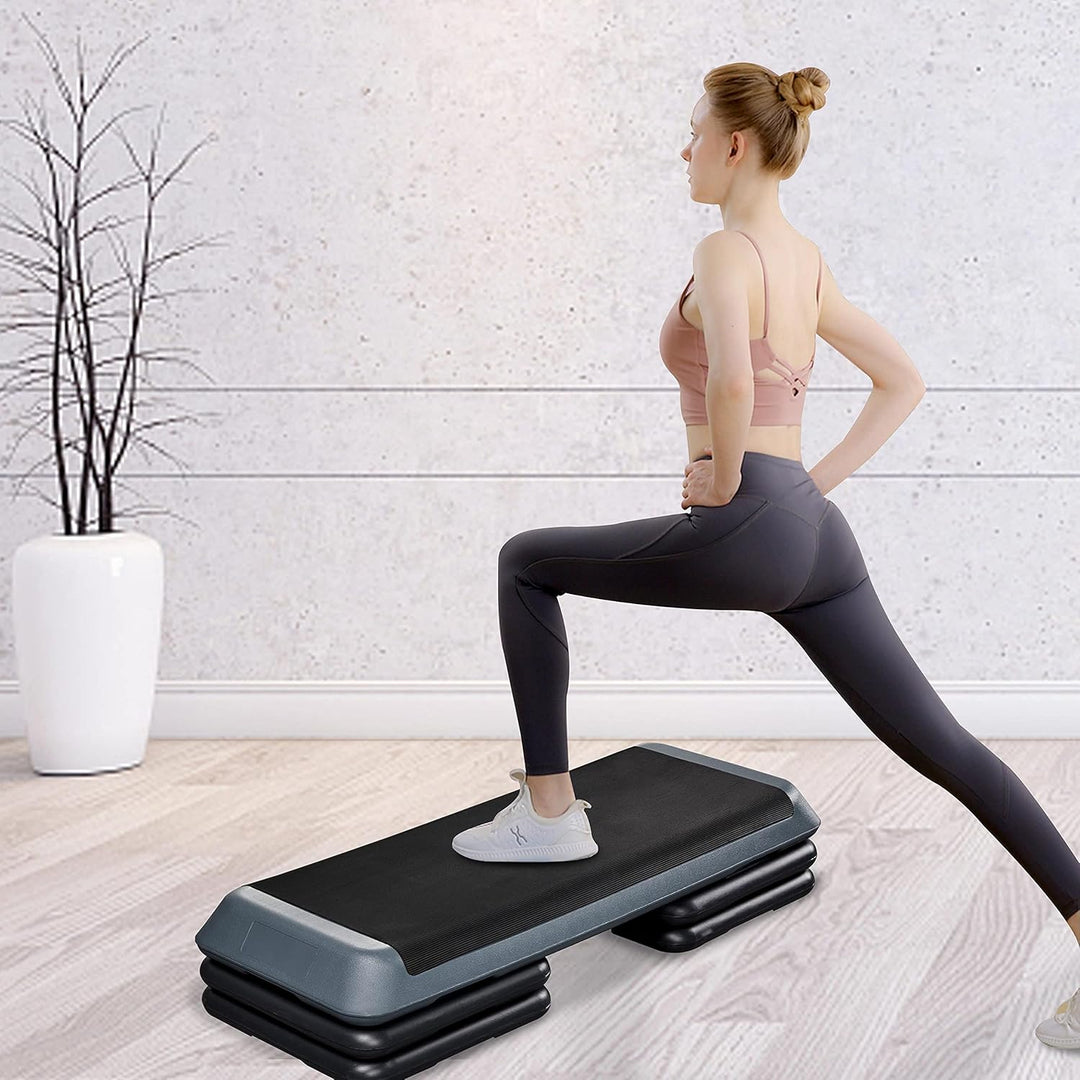 Yaheetech Stepper Aerobic Steppbrett mit 3 Stufen rutschfest Trainingsbrett Fitness Heintrainer Step