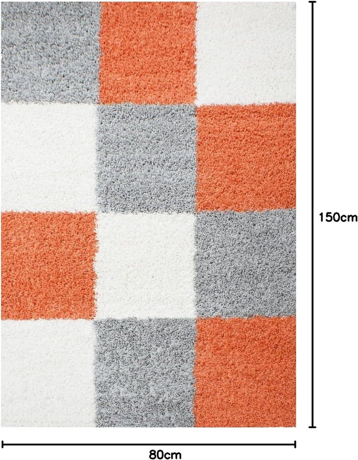 HomebyHome Shaggy Teppich Läufer Flur 80 x 150 cm - Shaggy Teppich Hochflor Terrakotta Extra Weich u