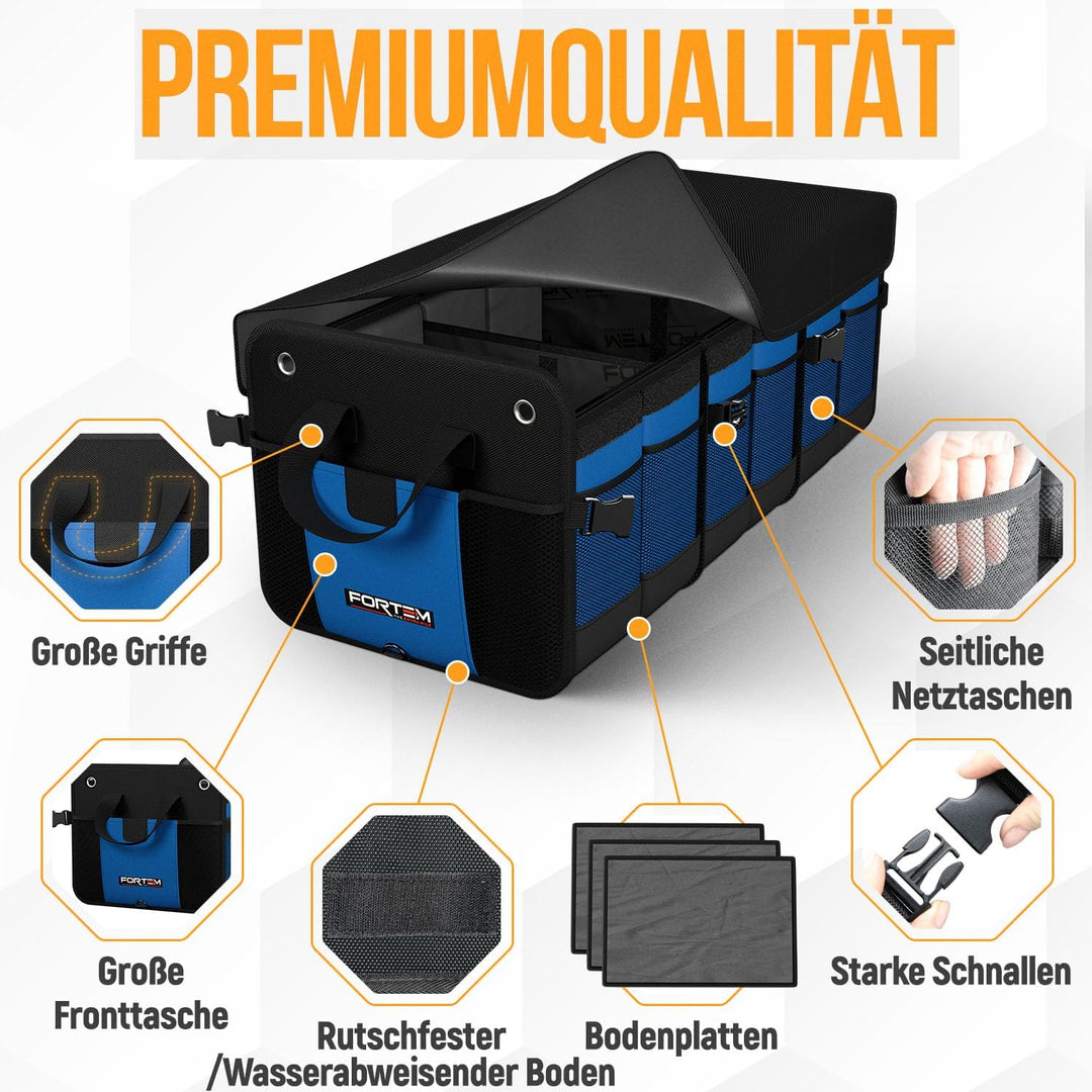 FORTEM Kofferraum Organizer, Kofferraumtasche, Zusammenklappbarer Auto Organizer Kofferraum mit Fäch