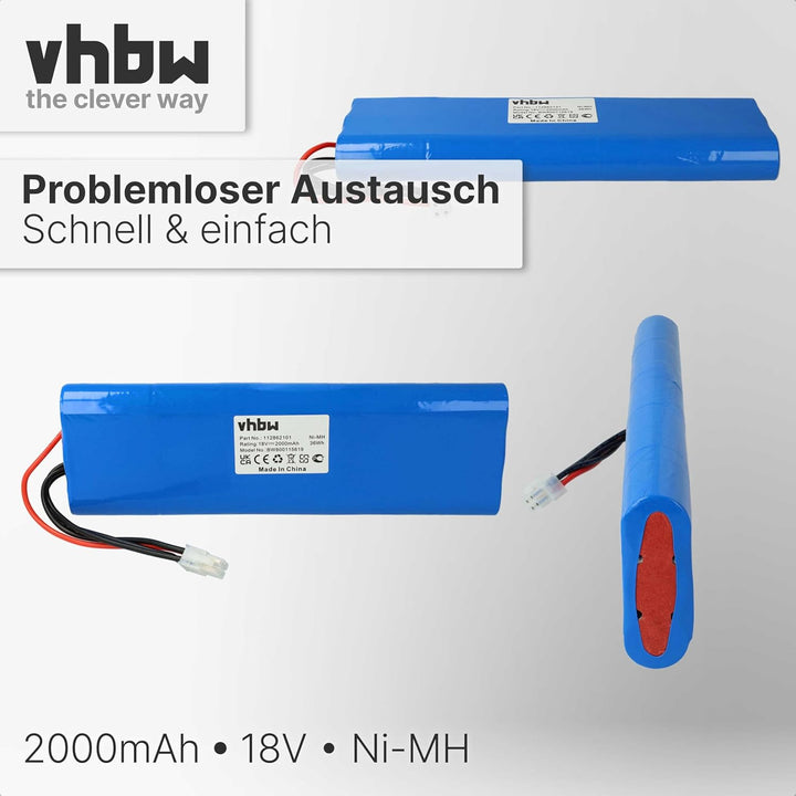 vhbw NiMH Akku 2000mAh (18V) kompatibel mit Rasenmäher Rasenroboter Gardena Robotic R160, Husqvarna