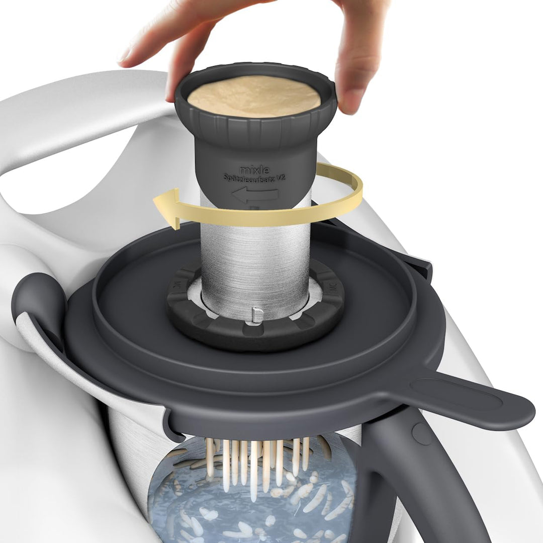 mixle Spätzleaufsatz V2, VERBESSERTE VERSION, kompatibel mit Thermomix TM6, TM5, TM31 & TM Friend, Z