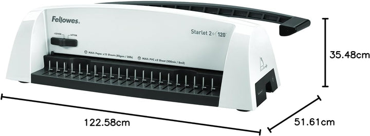 Fellowes Plastikbindegerät Starlet+ für Zuhause und das Home Office, Bindekapazität 120 Blatt, Stanz