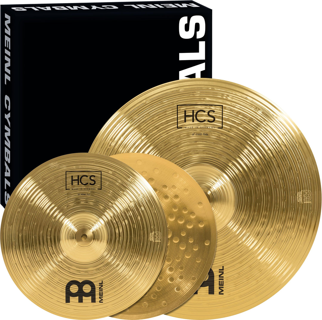 Meinl Cymbals HCS Basic Schlagzeug Becken Set (Video) Box Pack mit 14 Zoll Hihat, 18 Crash Ride (35,