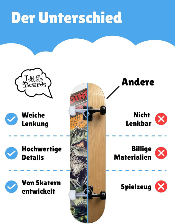 Skateboard Kinder ab 3 Jahre - Komplettboard für Anfänger 3-11 Jahre, hochwertiges Kinderskateboard