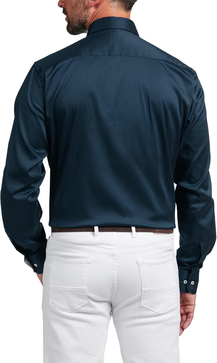 ETERNA Modern Fit Performence Hemd Langarm Twill weiss 39 Navy, 39 Navy