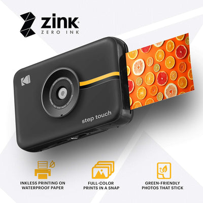 KODAK Step Touch | 13MP Digitalkamera & Instant-Drucker | Schwarz & 2" x3 Premium Zink Fotopapier (1