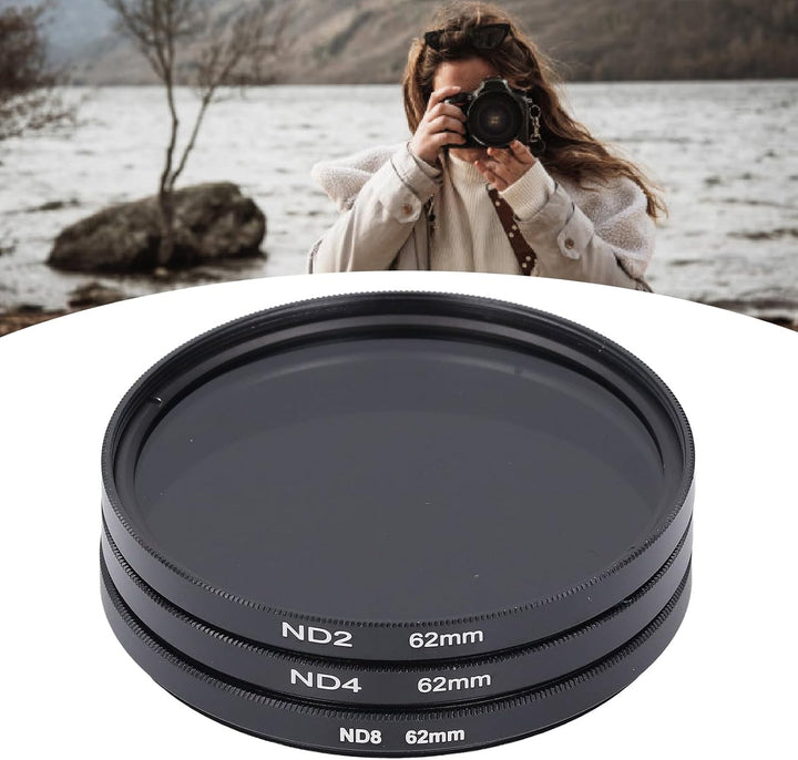 ND-Filter-Set, ND2 ND4 ND8 Neutraldichte-Kameraobjektivfilter, HD-Mehrschichtbeschichtung, Anti-Stre