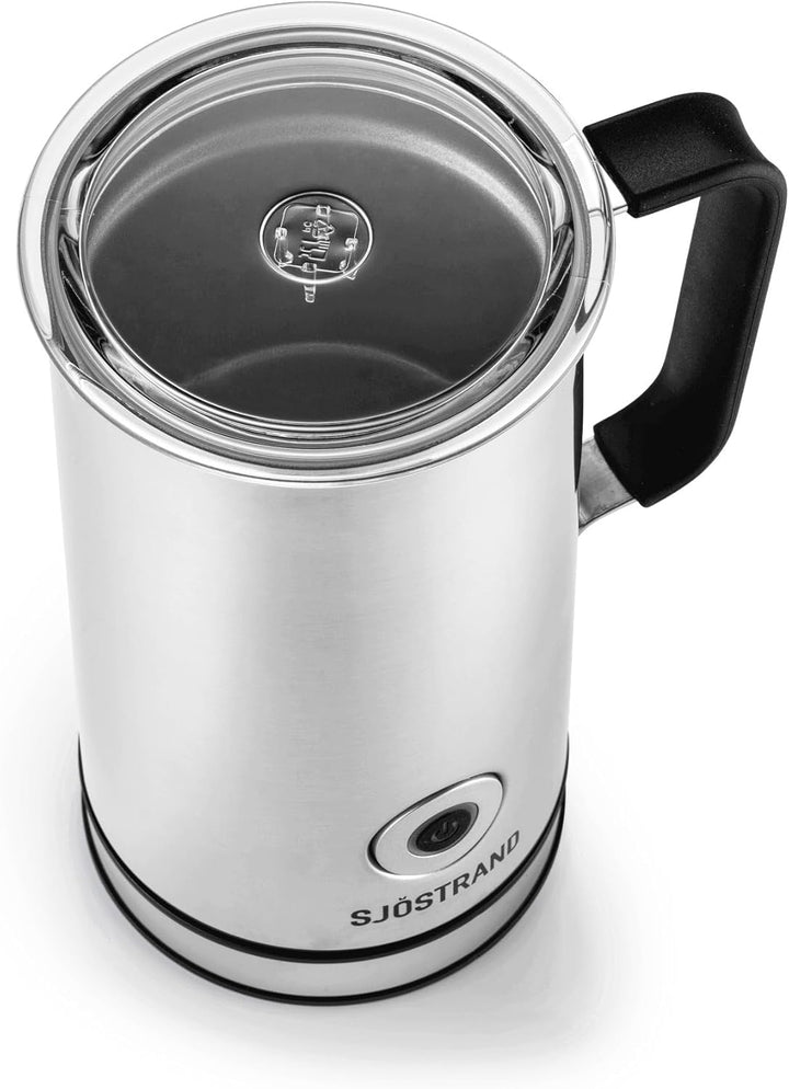 Sjöstrand Coffee Elektrischer Milchaufschäumer - Edelstahl, Für Heisse & Kalte Milch, Antihaftbeschi