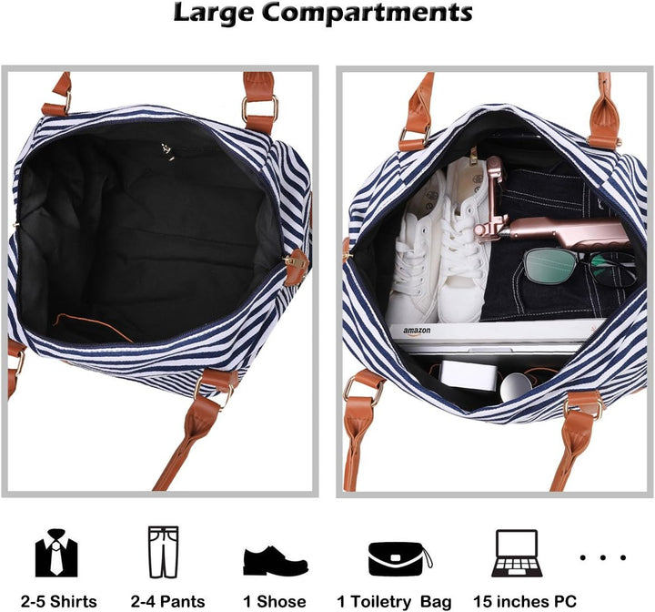 LOSMILE Damen Reisetaschen Handgepäck Canvas Sporttasche Weekender Tasche Carry-on Duffle Bag Frauen