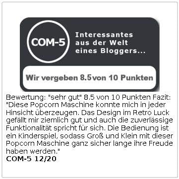 Rosenstein & Söhne Popcorn Topf: Retro-Popcorn-Maschine mit Rührwerk und Antihaftbeschichtung, 850 W