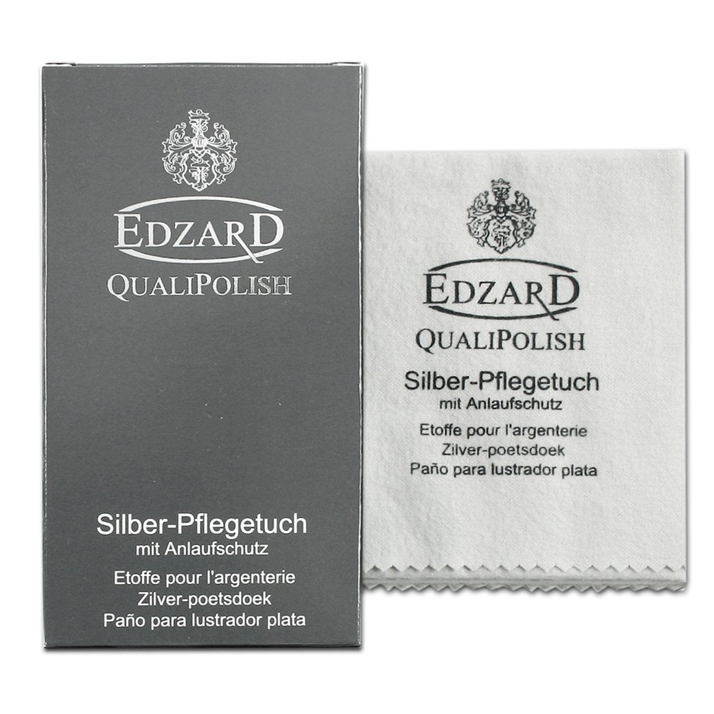 EDZARD QualiPolish® Silber Pflegetuch (30 x 45 cm) Reiniger für Schmuck, Münzen & Besteck aus Messin