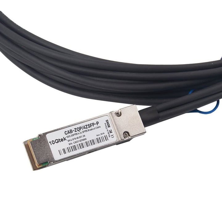 10Gtek 100G QSFP28 to 4X 25G SFP28 Breakout DAC Passive Direct Attach Copper Twinax Cable for Arista