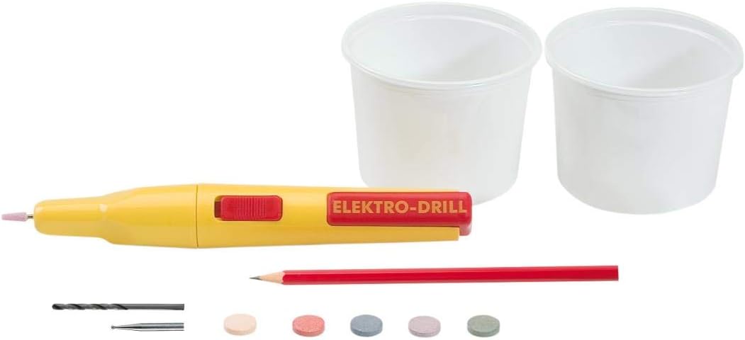 Pebaro 0354 Bastelset Eiergravieren, batteriebetriebener Gravierstift, 2 Schleifstifte, 1 Bohrer, Ei