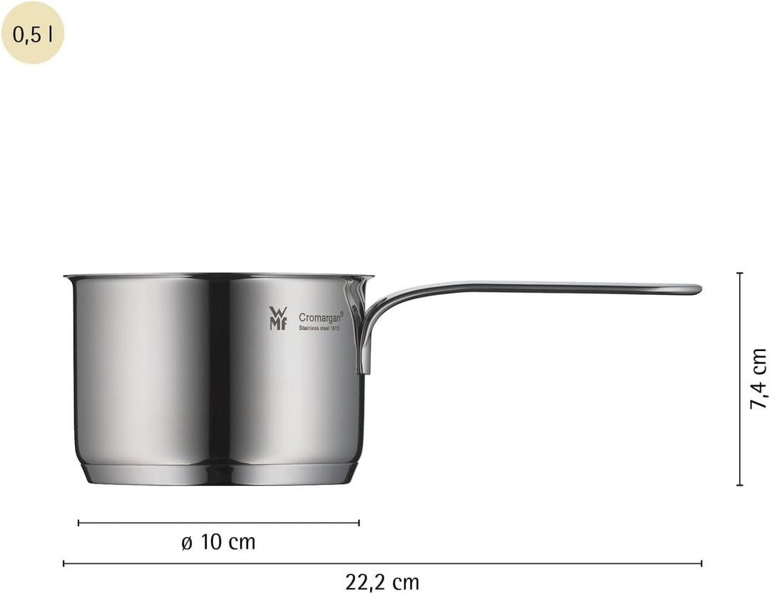 WMF Mini Stielkasserolle 10cm, klein, ohne Deckel, Kleiner Topf Induktion 0,5l, Cromargan Edelstahl,