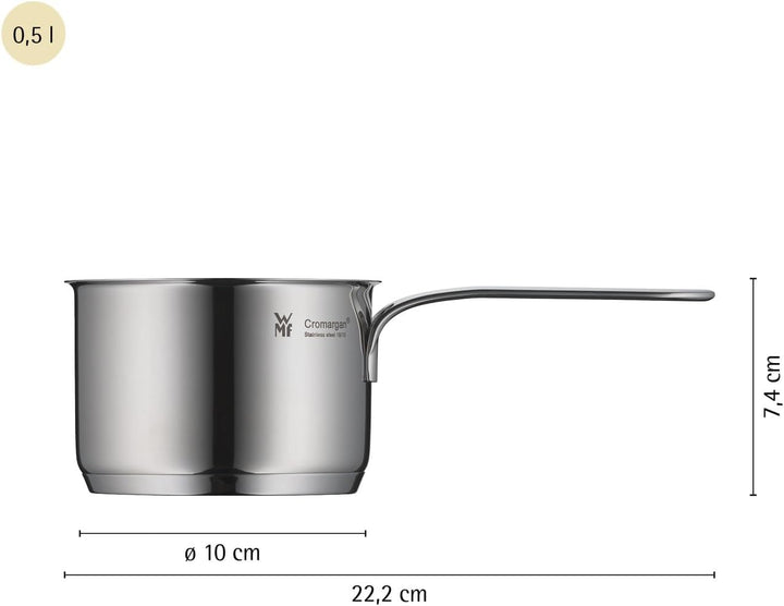 WMF Mini Stielkasserolle 10cm, klein, ohne Deckel, Kleiner Topf Induktion 0,5l, Cromargan Edelstahl,