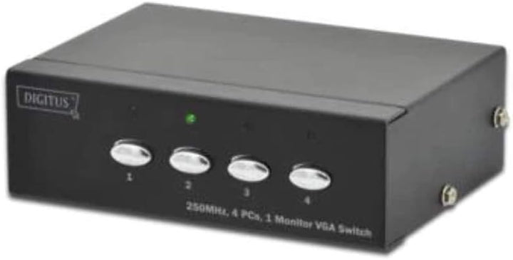 DIGITUS Professional VGA Video Switch / Umschalter, 4 Eingänge - 1 Ausgang, 250MHz, bis 1920x1080 Pi