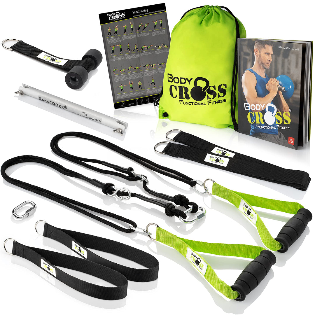 PREMIUM Schlingentrainer, Made in Germany, geprüft & zertifiziert, Slingtrainer Krafttraining Set fü