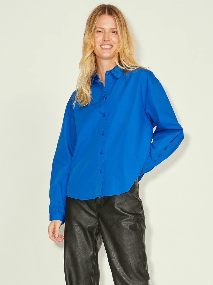 Damen Jxmission Ls Relax Shirt Noos Bluse, Blue Iolite