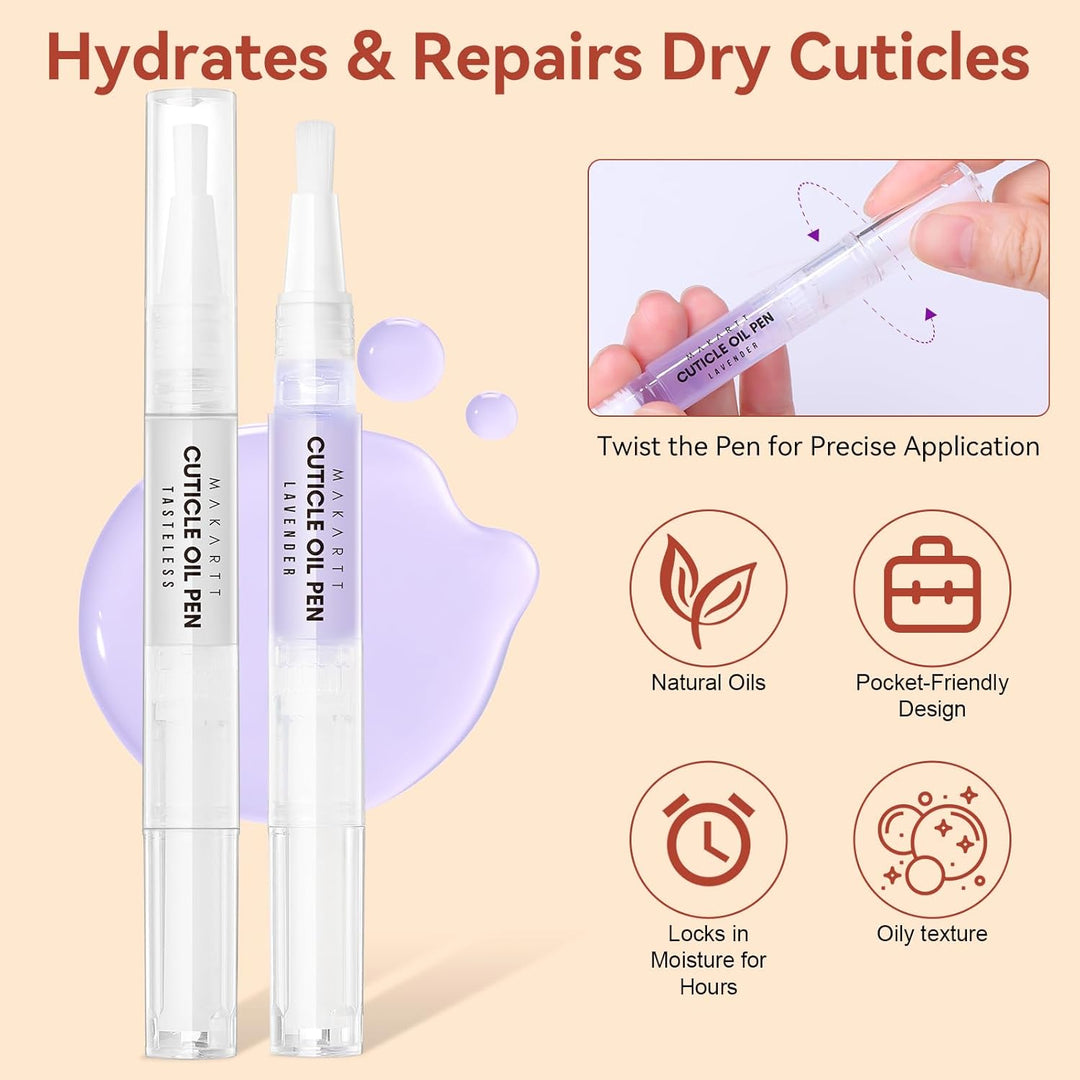 Makartt Nagelhautentferner Set, Cuticle Remover, Nagelfeilen Set, Nagelpflegeöl Set mit Nagelhauttri