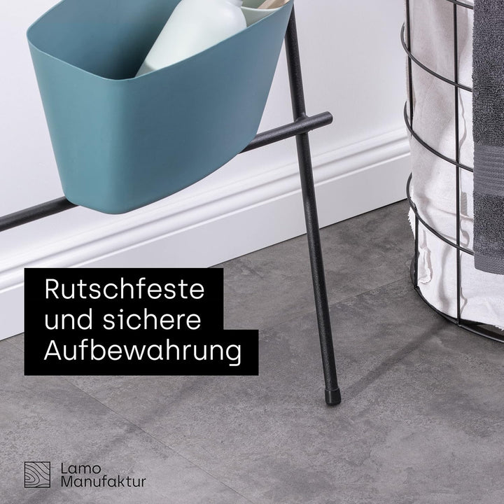 LAMO Manufaktur Handtuchleiter Handtuchhalter Zeitschriftenhalter Loft, 150x50 cm, Rohstahl mit Klar