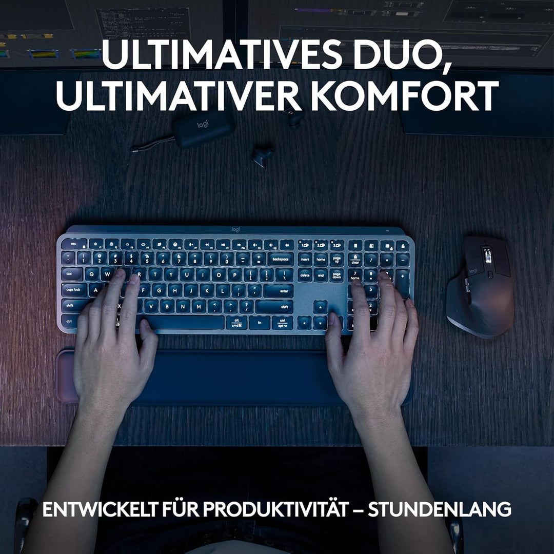 Logitech MX Keys S Combo: Leistungsstarke kabellose Tastatur und Maus mit Handablage,Customizable Il