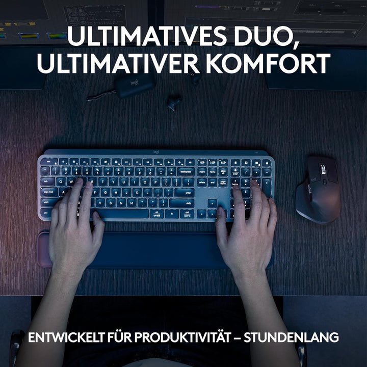 Logitech MX Keys S Combo: Leistungsstarke kabellose Tastatur und Maus mit Handablage,Customizable Il