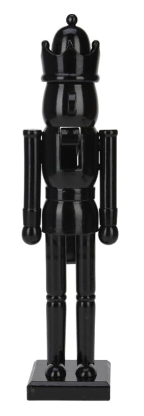 ZauberDeko Nussknacker Holz Figur Schwarz 38cm Glänzend Matt Weihnachten Deko, Modell:Modell1 Schwar