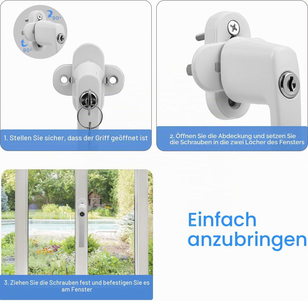 12 Stück Fenstergriff Aluminium,Abschliessbare Fenstergriffe,Sicherheits fenstergriff Fensterschloss
