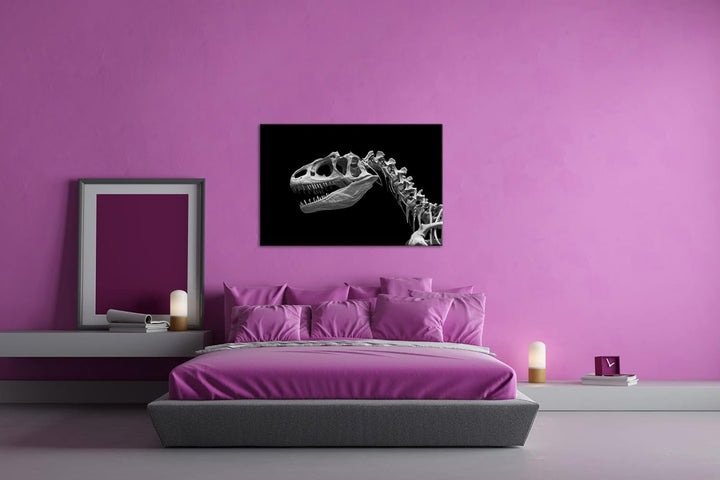 deyoli Allosaurus Skelett Format: 80x60 Effekt: Schwarz&Weiss als Leinwandbild, Motiv fertig gerahmt