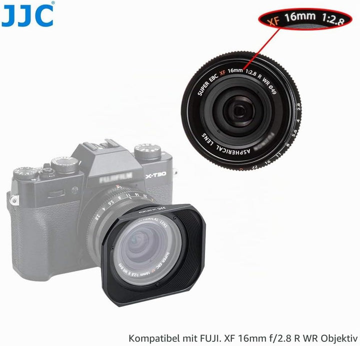JJC Gegenlichtblende Schwarz für Fujifilm XF 16mm f/2.8 R WR Objektiv