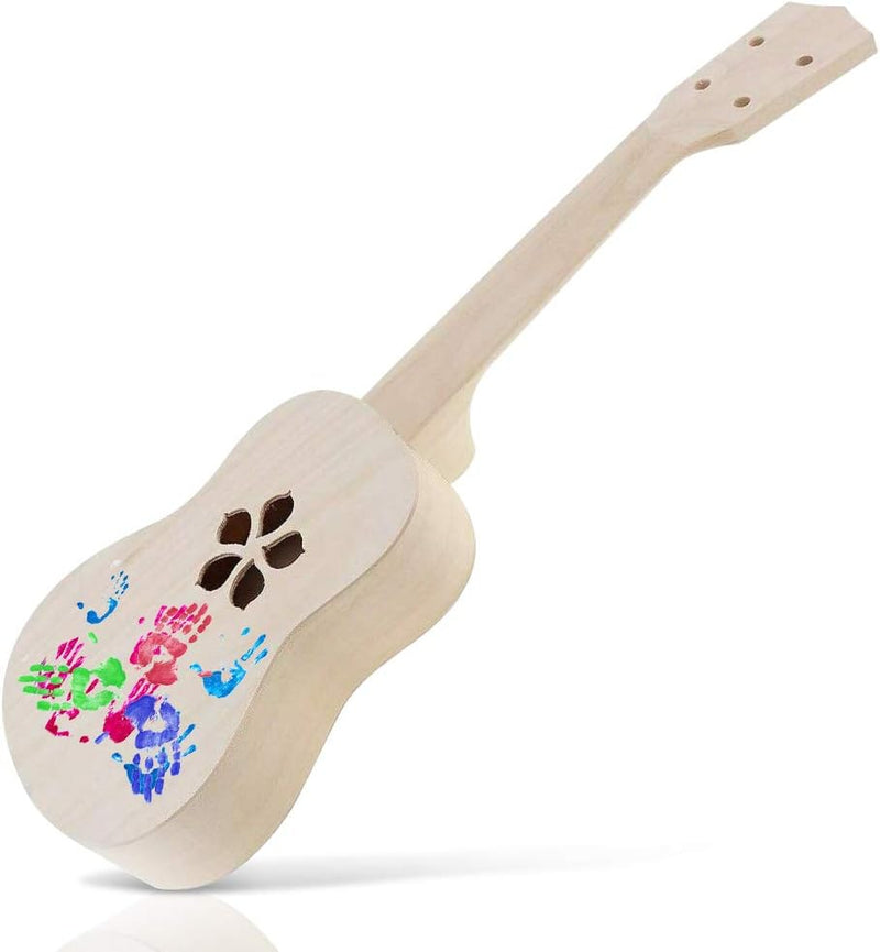 Kinder Ukulele 21 Zoll, Naturholz DIY Ukulele Kit 4-saitige Anfänger Hobby Ukulele Kinder Kindergita