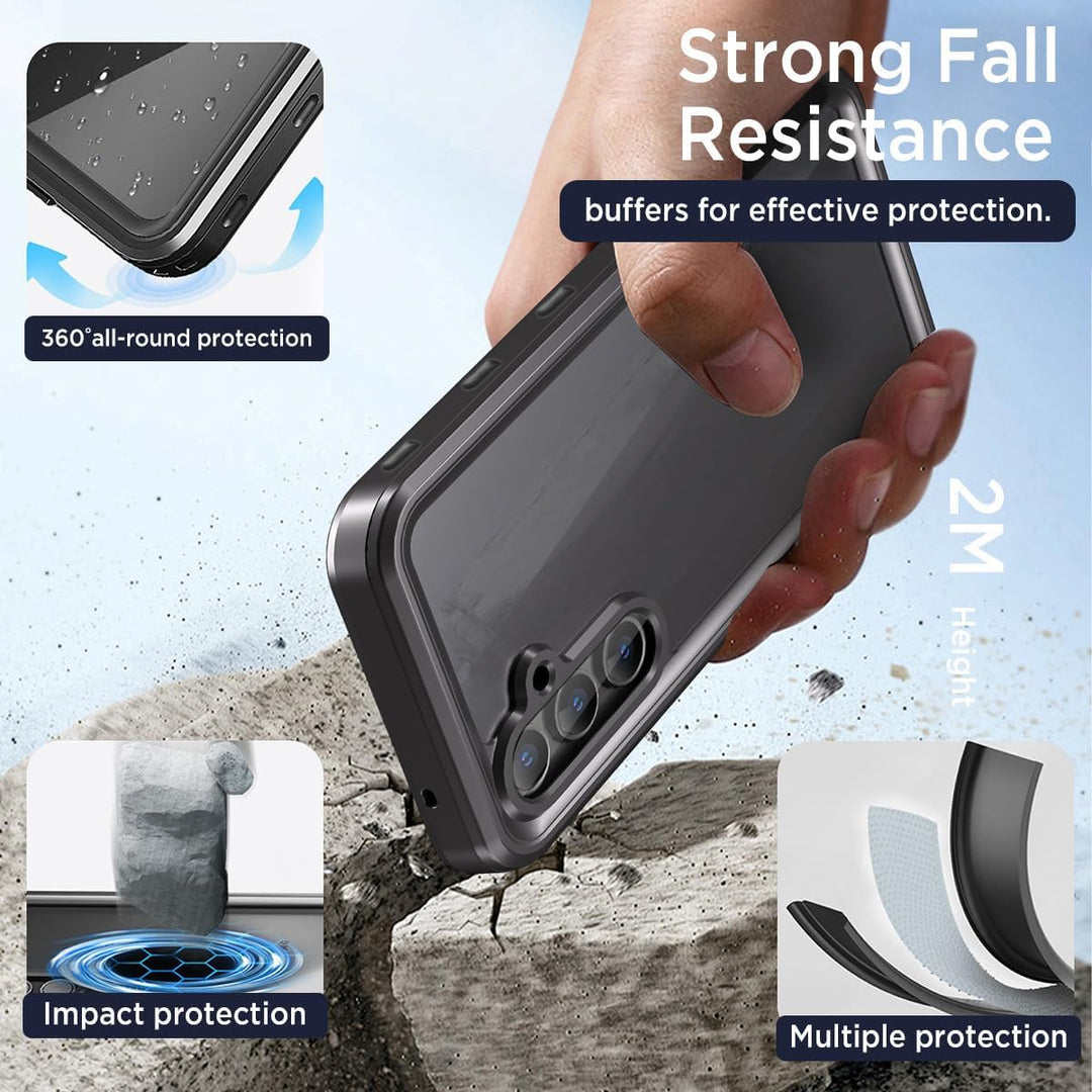 Miimall IP68 Wasserdicht Handyhülle Kompatibel mit Samsung Galaxy A55 Hülle, Galaxy A55 Hülle mit Di