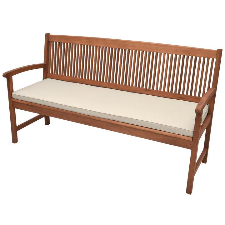 Beautissu Bankauflage Natur 120x48x5 cm Base BK - Waschbare Bankkissen Sitzauflage - Bequeme Sitzkis