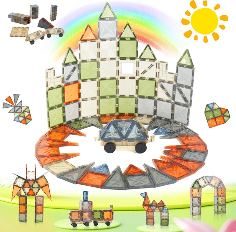 Hawthyhome Magnetische Bausteine 100 Teile, Magnetbausteine Magnetspielzeug Magnet Spielzeug Kinder,