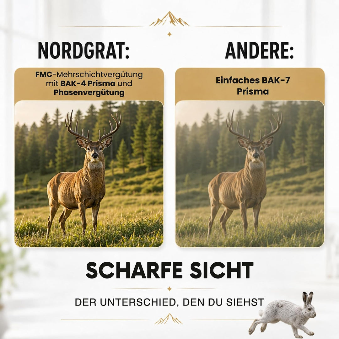 Fernglas 10x42 für Erwachsene – IPX7 wasserdicht, BAK-4-HD-Prisma, FMC-Linsen, phasenkorrigiert, für